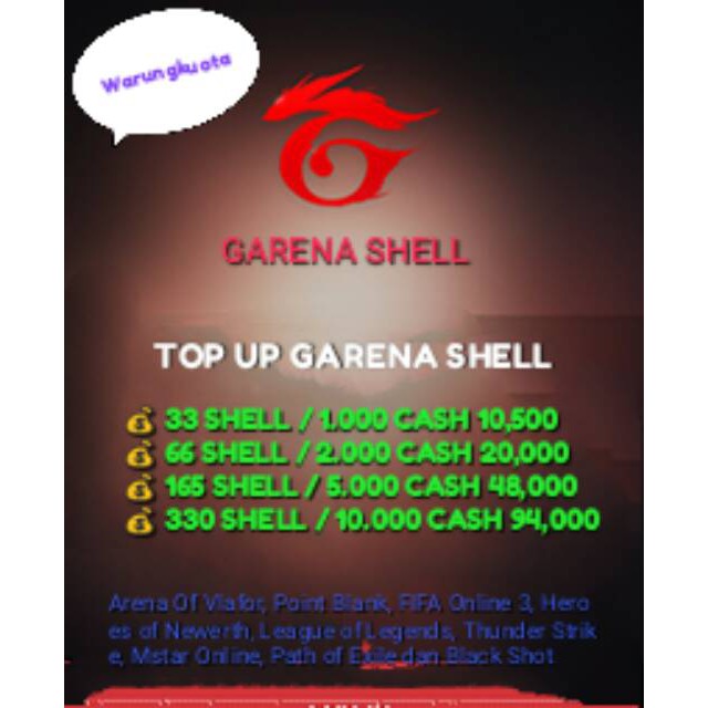 buy garena shells online