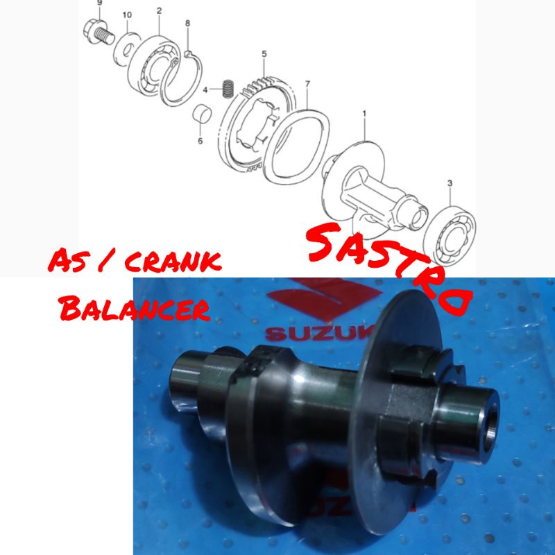as crank balancer comp rumah gigi balancer suzuki satria fu karbu raider 150 ori sgp