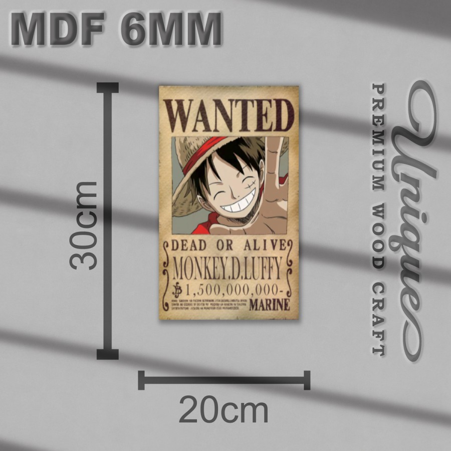 One Piece Wanted Bounty Poster Onepiece Poster Kayu Pajangan Dinding