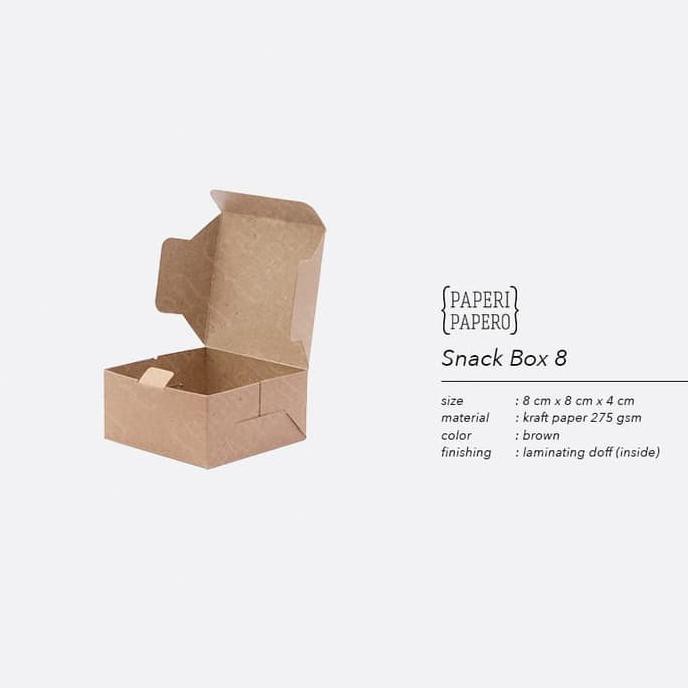 

Ready Oke] Snack Box (8X8X4 Cm) - Kotak / Dus / Boks Makanan Cemilan Kue