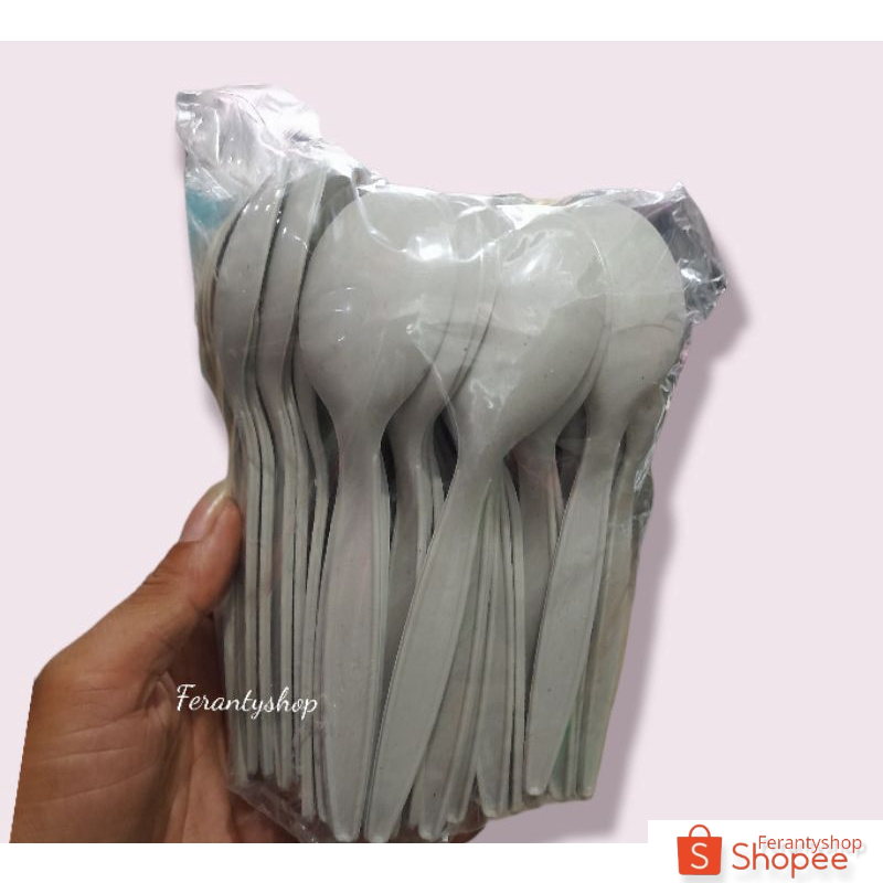 100 pcs dan 25 pcs Sendok makan plastik butek/sendok plastik bening