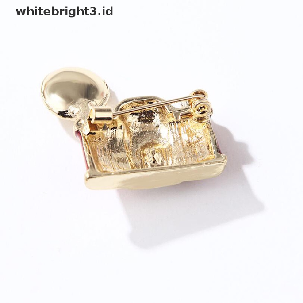 (whitebright3.id) Bros Pin Enamel Bentuk Kamera Mini Gaya Vintage Untuk Aksesoris Sweater / Syal / Hadiah