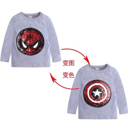 Kaos Lengan Panjang anak | Long T-shirt Flip Sequin Spider