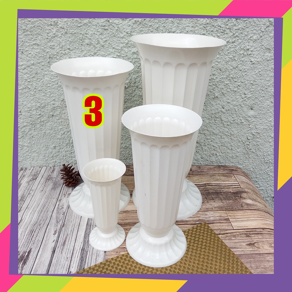 1437NO3 / Pot bunga plastik tropy piala No.3 / Vas bunga plastik shabby chic gaya Nordic