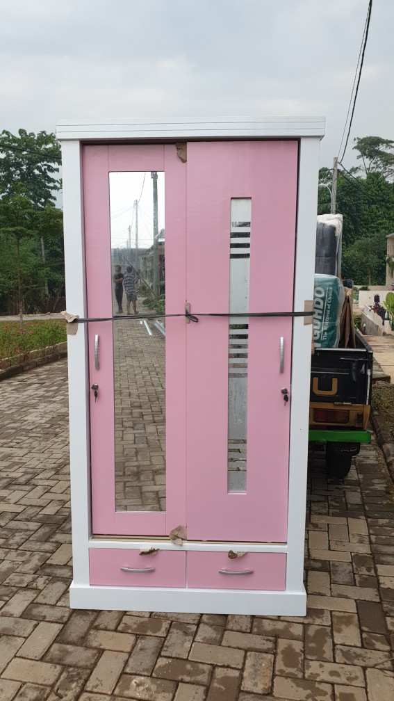 Lemari Pakaian 2 Pintu Sleding Full Duco Paten