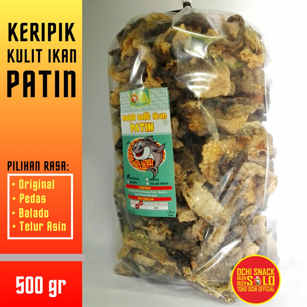 

(500 gr - Rasa) KERIPIK KULIT IKAN PATIN TANPA TEPUNG 500 GR OCHI SNACK - KETO FRIENDLY -