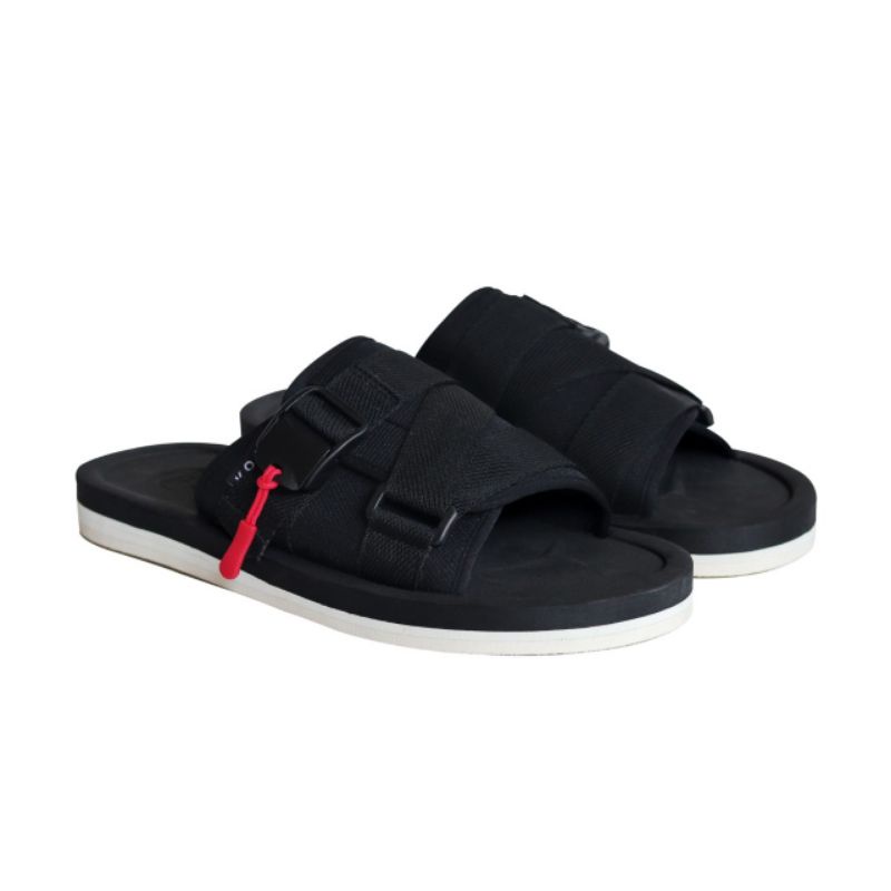 WOLF x KOJO |Sandal Slippers Unisex Anti Licin Sandal Slide Original Sandal Canvas SERIZAWA 2 Flip Flop Strap Black