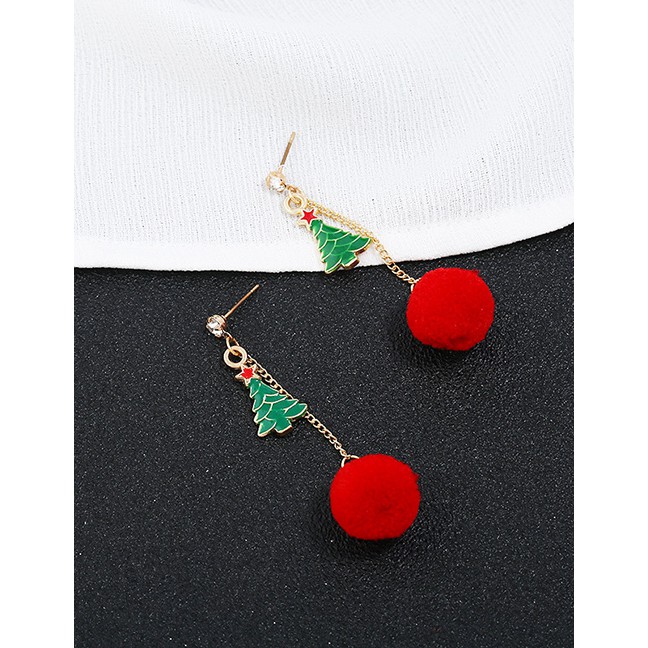 LRC Anting Tusuk Fashion Color Snowman Elk Earrings D22065