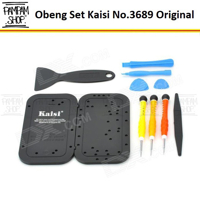 Obeng Set Kaisi Tipe No 3689 Original Alat Buka Handphone Android Iphone Ganti Baterai Tanam No.3689