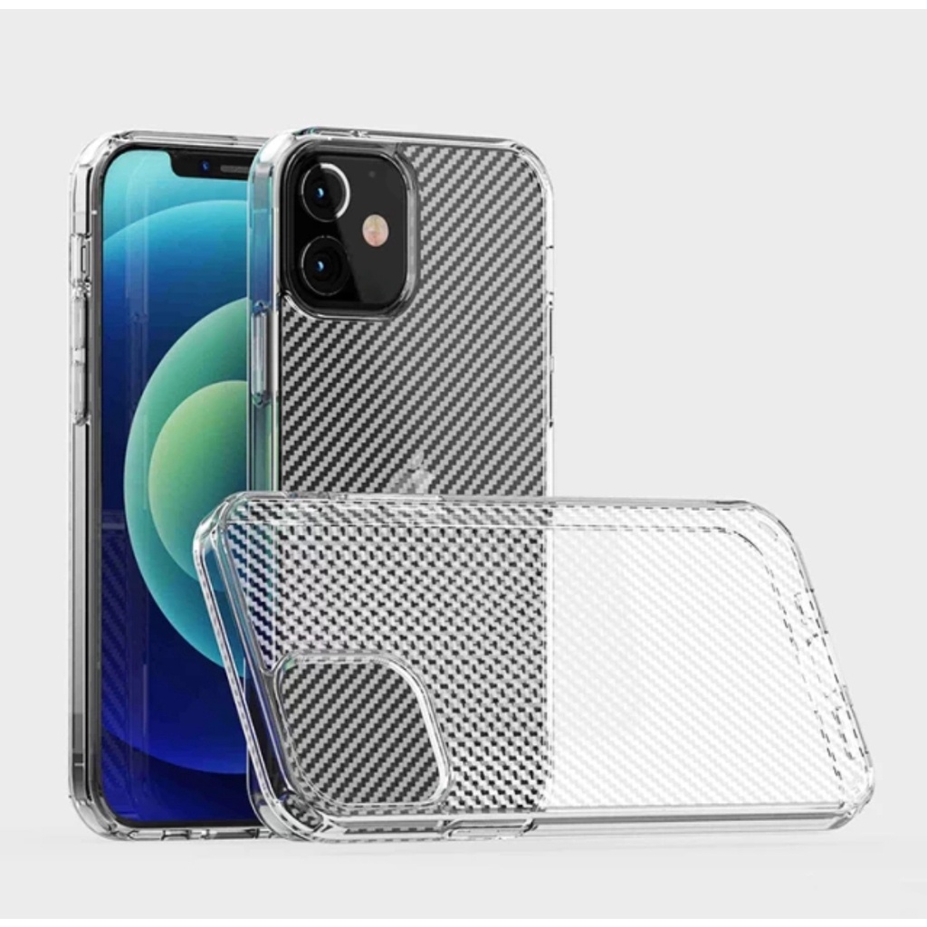 Apple Clear CARBON Case Acrylic IPHONE 7 8 SE2 7+ 8+ plus X XR XS MAX 12 PRO MAX 12 MINI Anti Impact