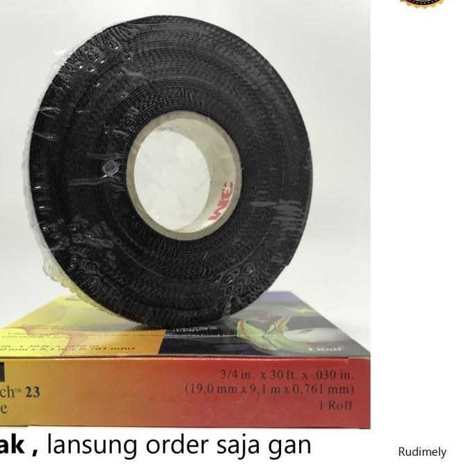 Isolasi Karet Kabel Listrik ac/Rubber Tape 3m Tahan Air SCOTCH 23