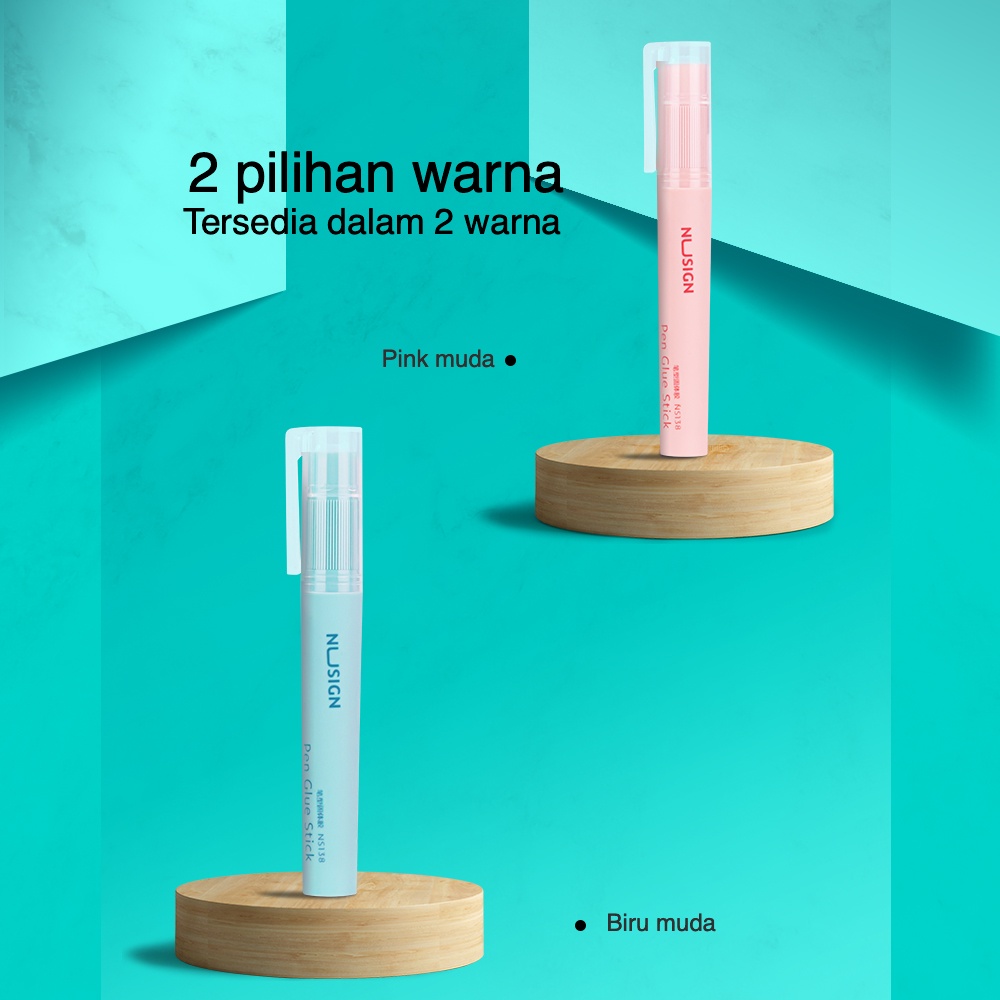 Nusign Pen Glue Stick / Lem Stick Berbentuk Pen PVP 5g Warna Pastel NS138