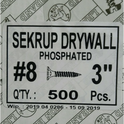 SEKRUP DRYWALL GYPSUM KAYU / SEKRUP GYPSUM 8*3" (7.5CM)