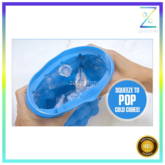 Ice Genie Pencetak Es Batu Ice Cube Maker 3D Silicone Mold - C01 - Blue