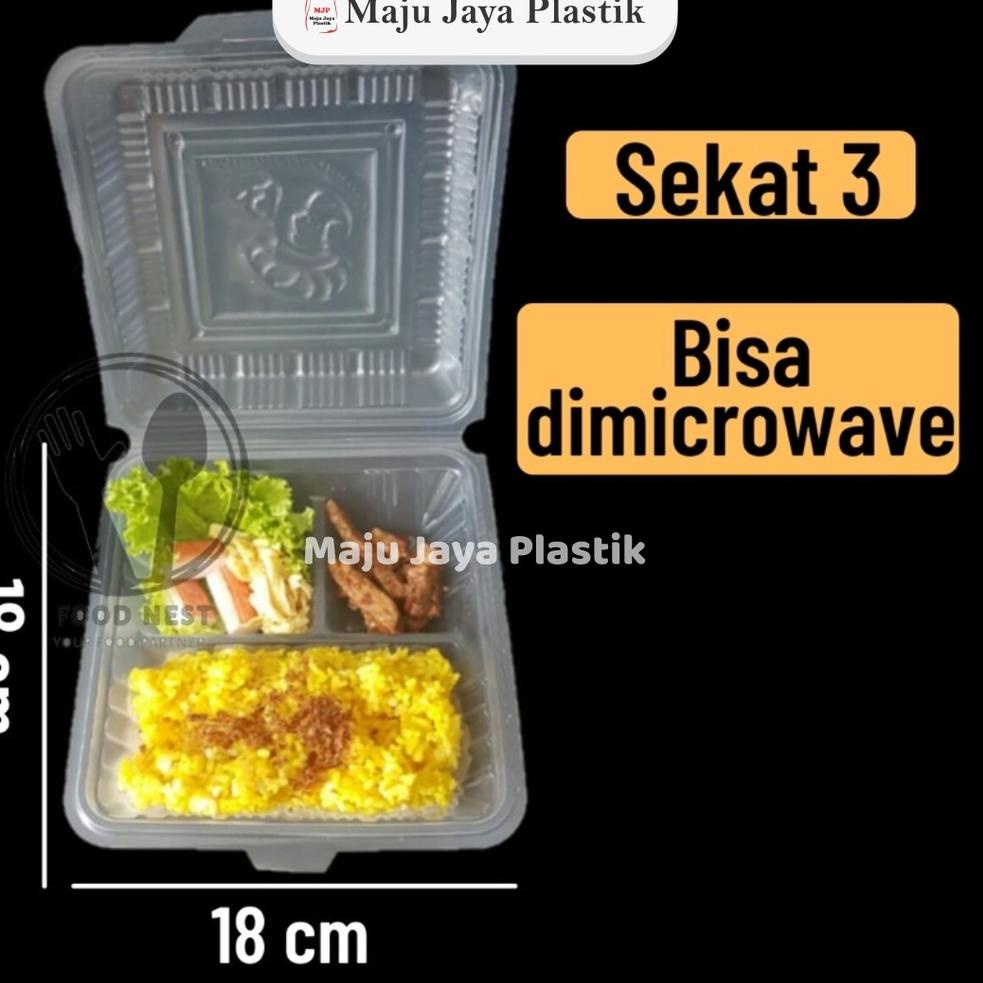 ✍ MIKA nasi SEKAT 3 isi 20 FOODGRADE/ mika BENTO bs MICROWAVE/KOTAK NASI SEKAT3/ MEAL BOX/LUNCH BOX