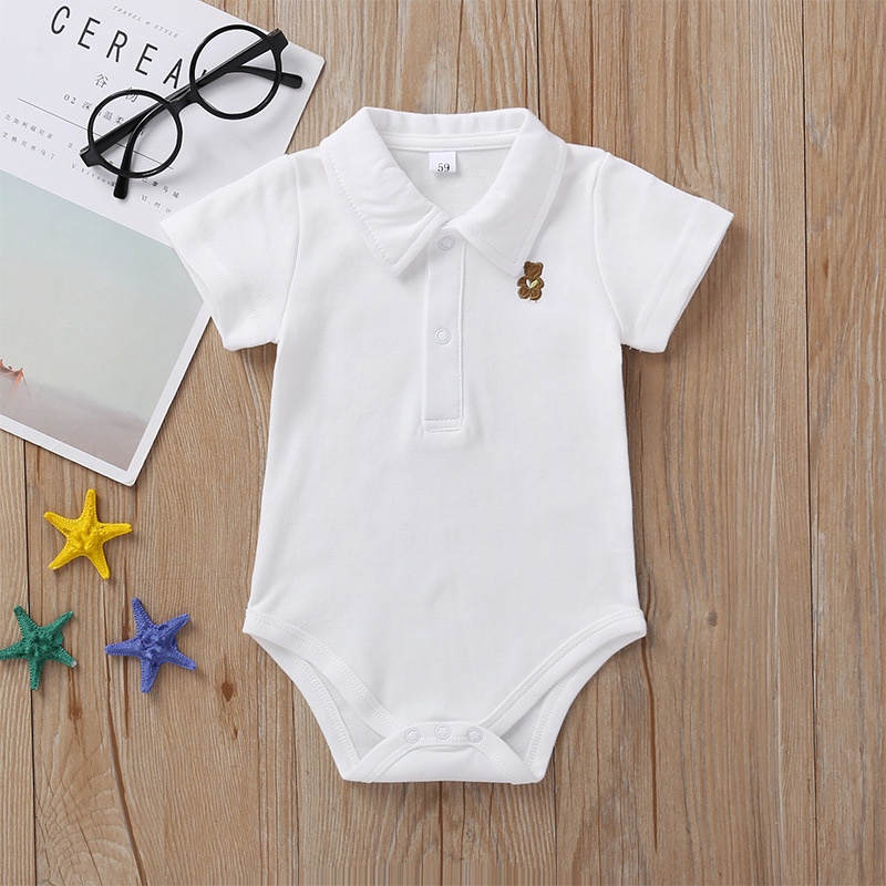 Baju bayi jumpsuit baby motif bear Polo Short Sleeved