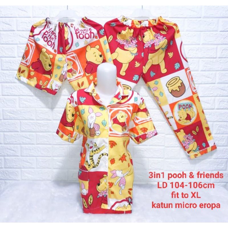 

Beliay.id - Baju Tidur Piyama Wanita CP 3 in 1 Winnie The Pooh