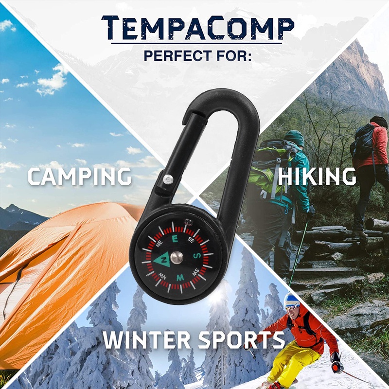 Gantungan Kunci Carabiner Mini Dengan Kompas Untuk Camping Hiking Outdoor