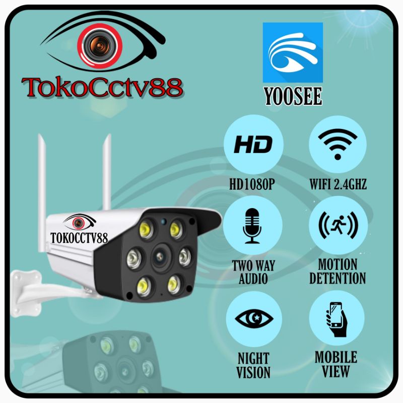 IP Camera CCTV Outdoor YOOSEE Wireless Wifi praktis Online 8MP Malam Berwarna