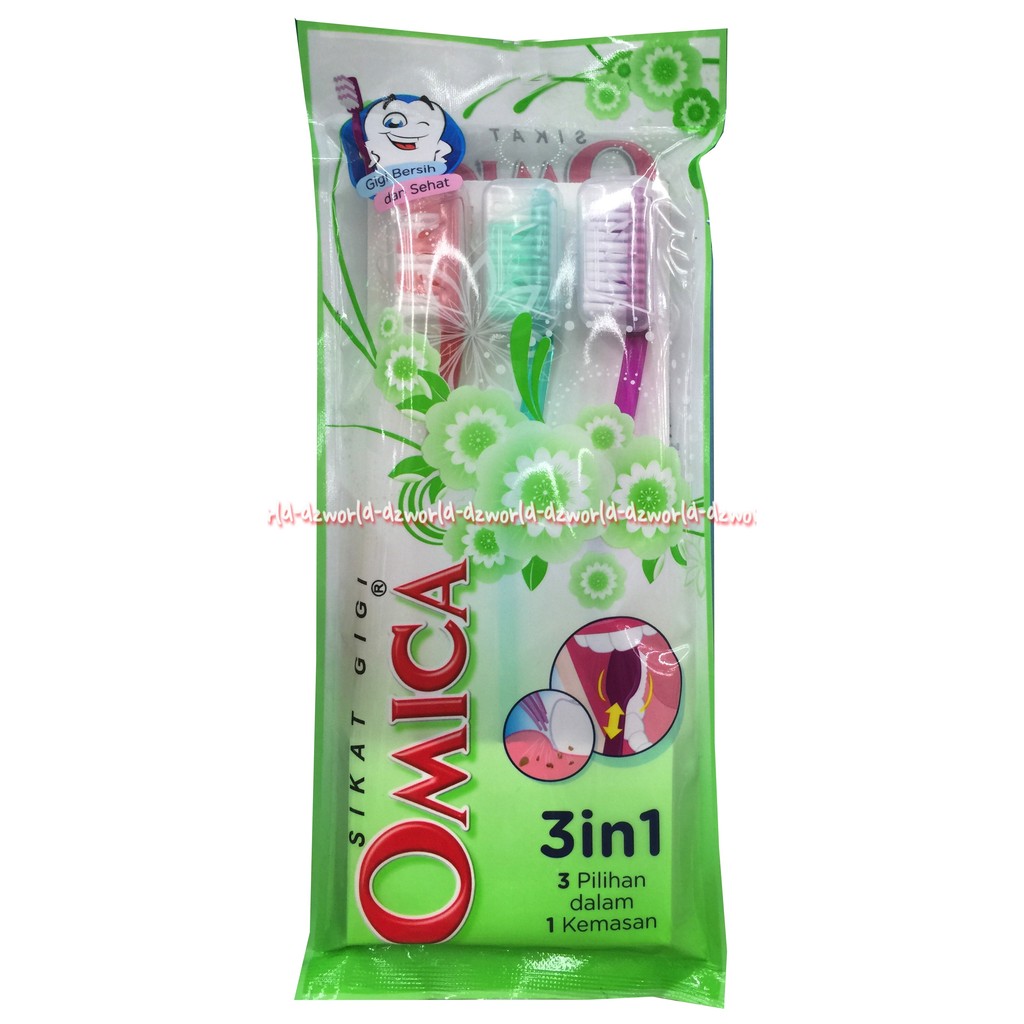 Sikat Gigi Omica 3in1 Sikat Gigi Murah Toothbrush Tooth Brush Omeca Isi 3pcs