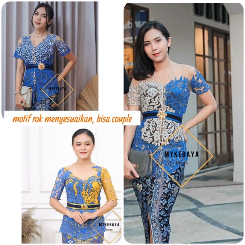 MYKEBAYA Set kebaya bali wisuda pesta kondangan nuansa biru KARTIKA / VANIA / LUSI