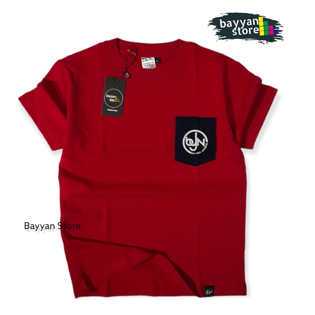 Bayyan Kaos Distro Anak Usia 1-12 Tahun Cotton Model Pocket