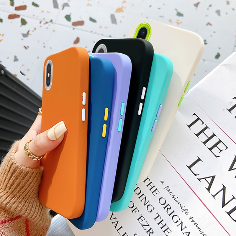 3 in 1 Case HP Tebal Warna Permen Untuk iPhone X XS max 7 Plus 8 Plus 6 7 8 11 Pro max