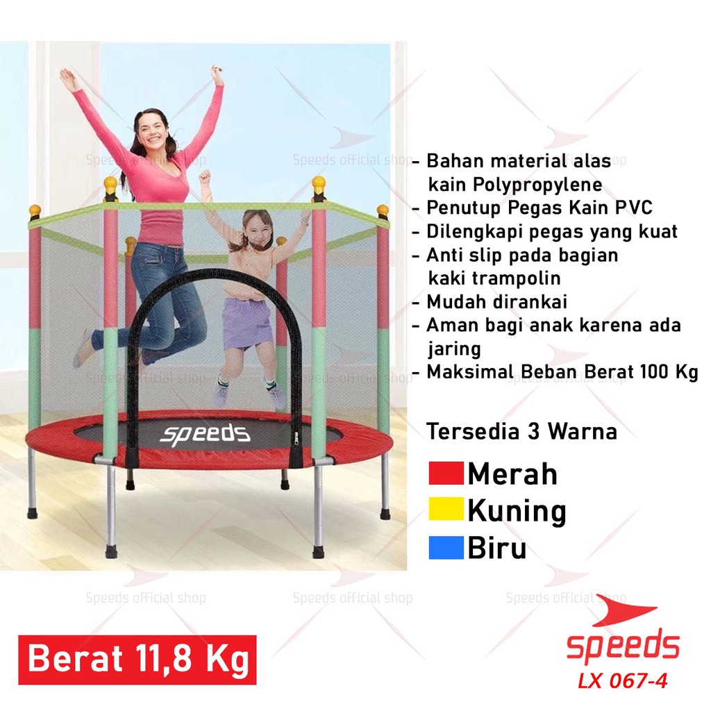 SPEEDS Trampoline Trampolin Speeds 55&quot; 140cm Lompat Trampolin Jump Matras Fitness 067-4