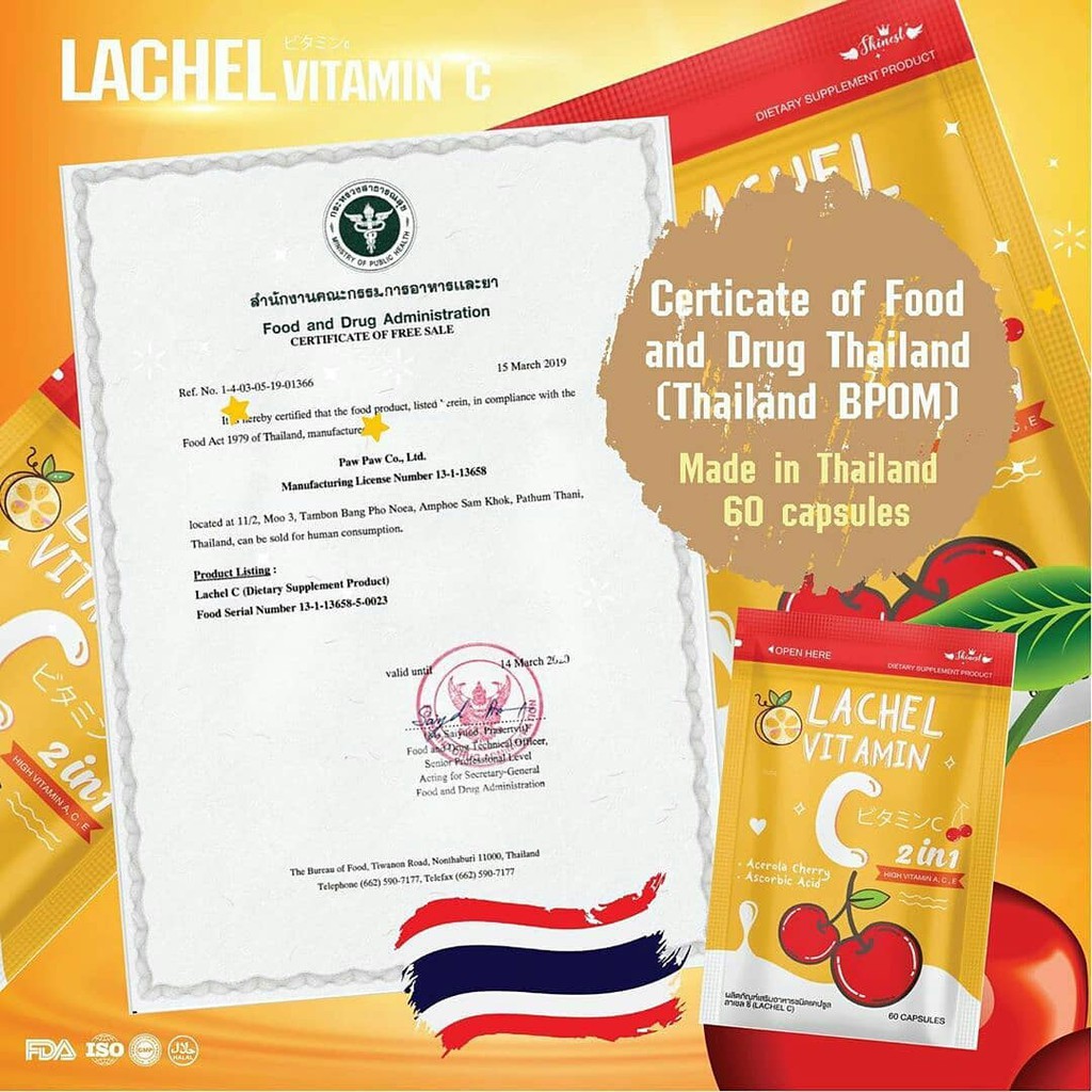 LACHEL VITAMIN C ISI 60 KAPSUL by Skinest Clinic