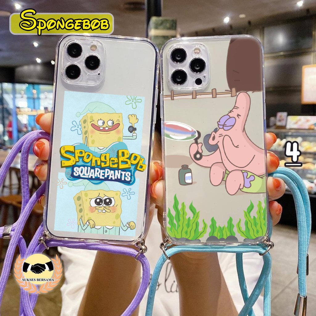 Softcase Slingcase Lanyard Bening SPONGEBOB Samsung A11 M11 A12 A20s A21 A21s A20 A30 M10s BSB3900