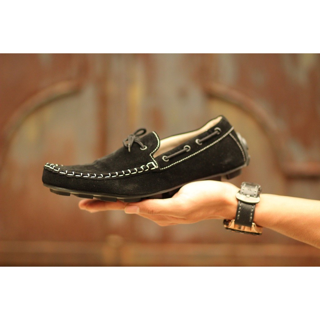 SEPATU SANTAI CASUAL SLOP HITAM SLIP ON PRIA MOCCASIN PREMIUM TERMURAH