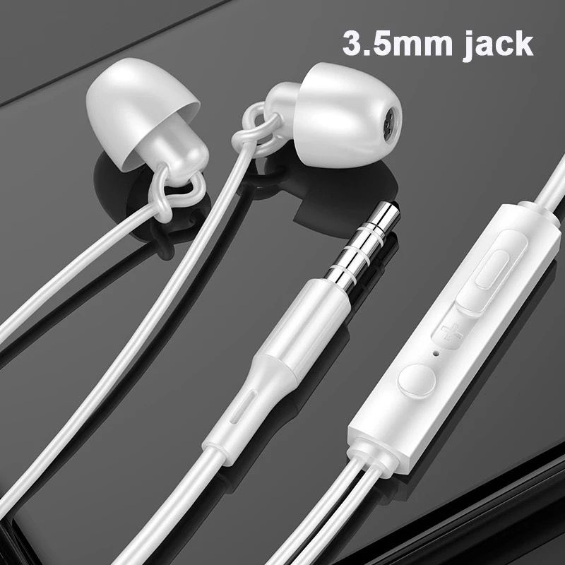 Sleep Handsfree Headset Earphone Hifi Wired Mega Bass Stereo Soft Silicone Wear Comfortable With Audio Jack 3.5mm Plug In-ear Earphones