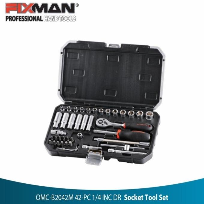 Fixman Set Kunci Shock 42 Pcs Set Socket Tools 1/4 Inch
