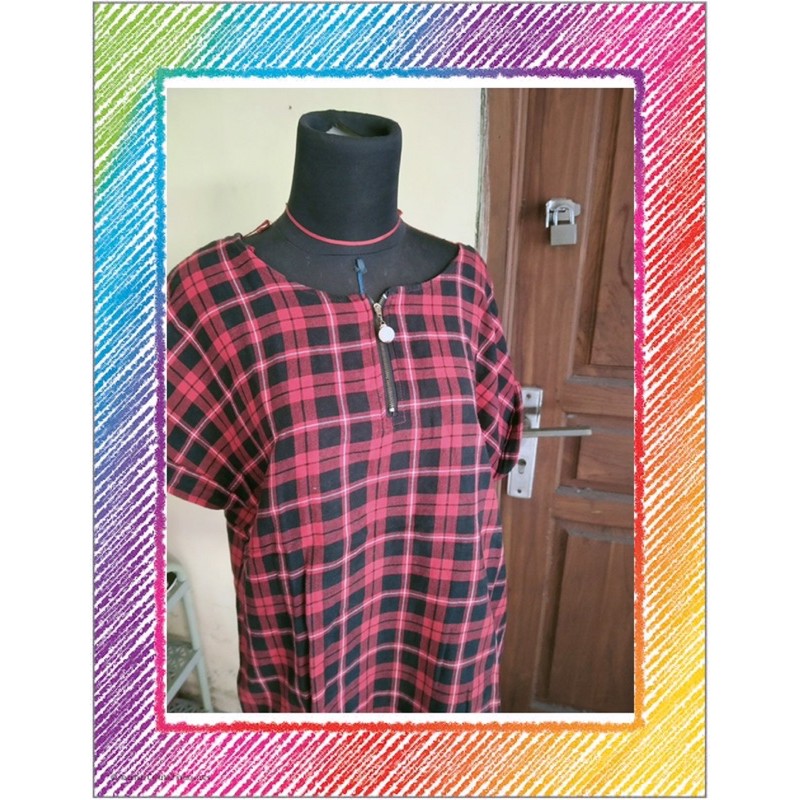 Kemeja wanita lengan pendek/ kemeja kotak wanita/ kemeja murah kotak