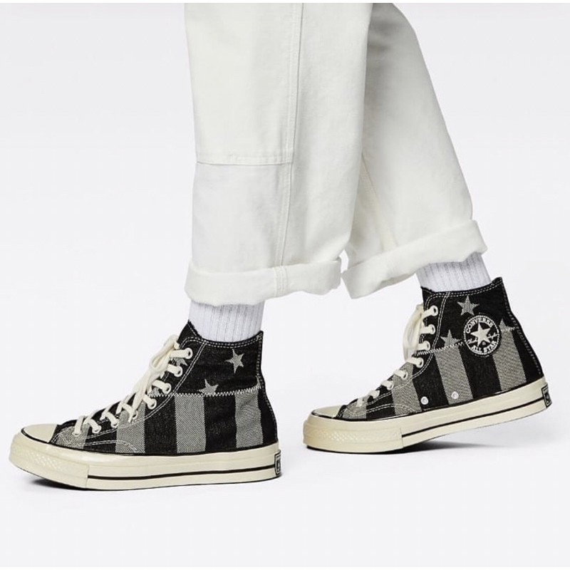 Converse Chuck 70 High Stars and Stripes Black White Egret