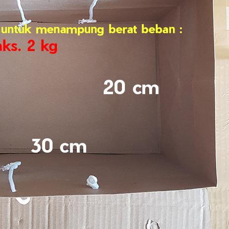 

☜ Paperbag / Tas Kertas/Paper Bag Polos Coklat Kraft 30 x 20 x 20 125gsm ♦