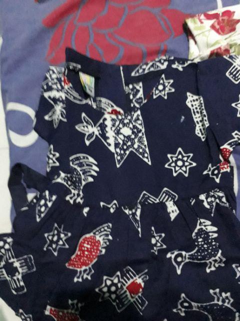 Pop Kidswear   Sinta Batik Dress - Dress Anak Perempuan Batik Biru Navy