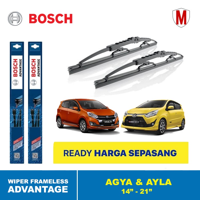 WIPER BLADE MOBIL AGYA - AYLA BOSCH ADVANTAGE 21&quot; - 14&quot; ORIGINAL