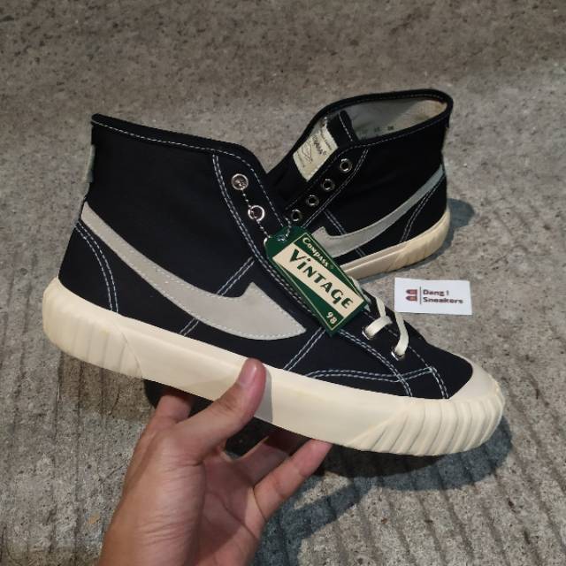 Sepatu Compass Vintage Hi Originial Quaranty (Black White/Maroon/Mustard/Green/Grey/Navy)-5