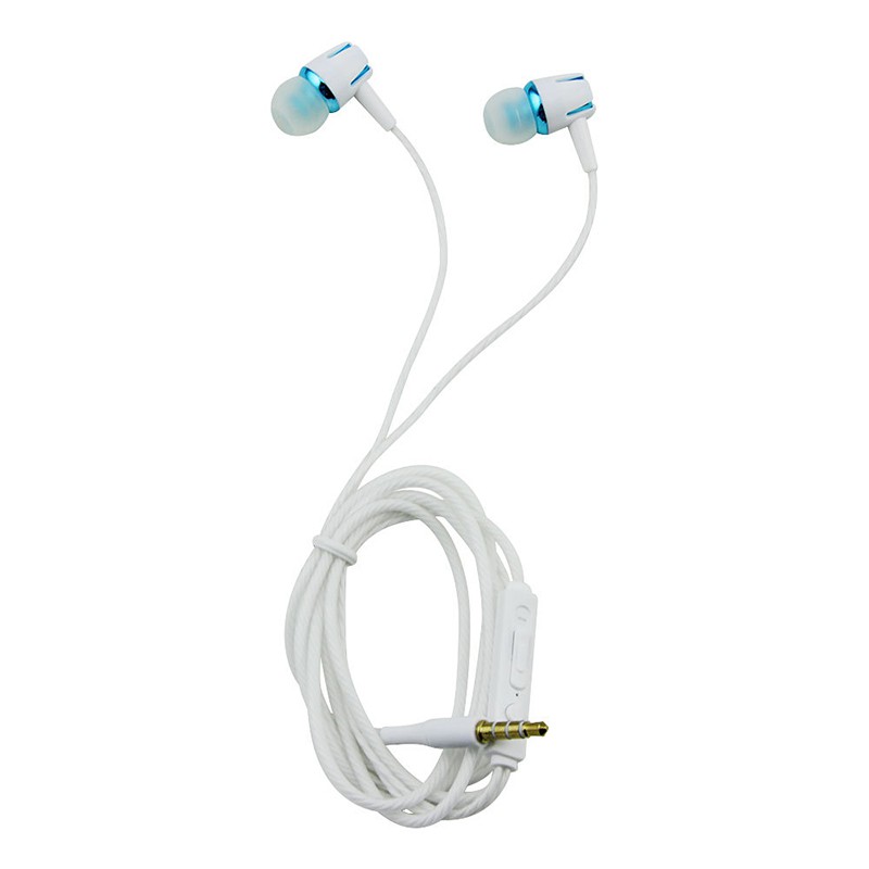 Earphone In-ear Dengan Mikrofon Earphone Kabel Headphone Desain Garis Neon