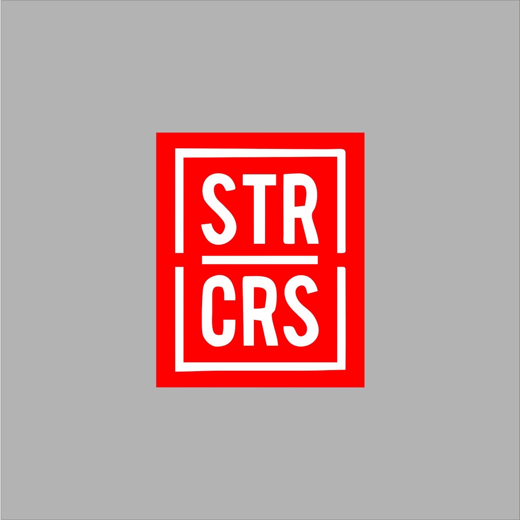 

Stiker distro stiker brand STR-CRS bahan graftac anti air