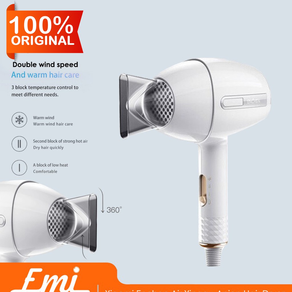 Enchen Air Yingqu Anion Hair Dryer Pengering Rambut 900W 220V - White