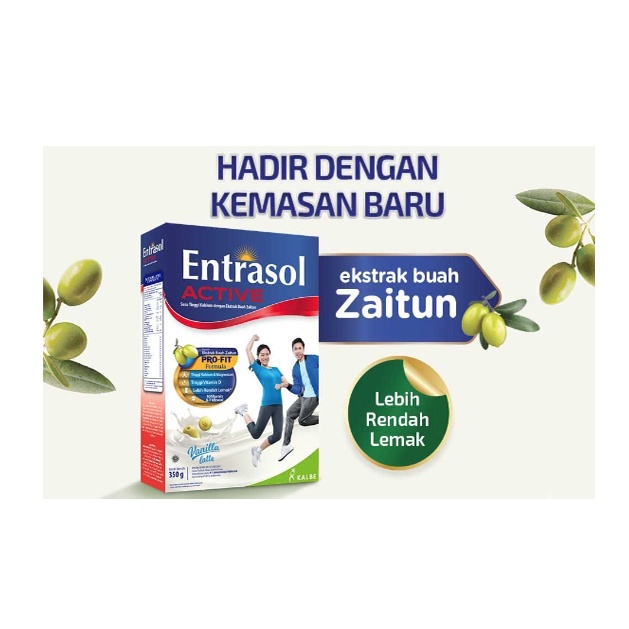 Entrasol Active Pro-fit Profit 160gr Rasa Vanilla Latte Mochaccino Susu Kalsium Untuk Remaja Rasa Vanila Mocha Cappucino Entrasoll Aktif