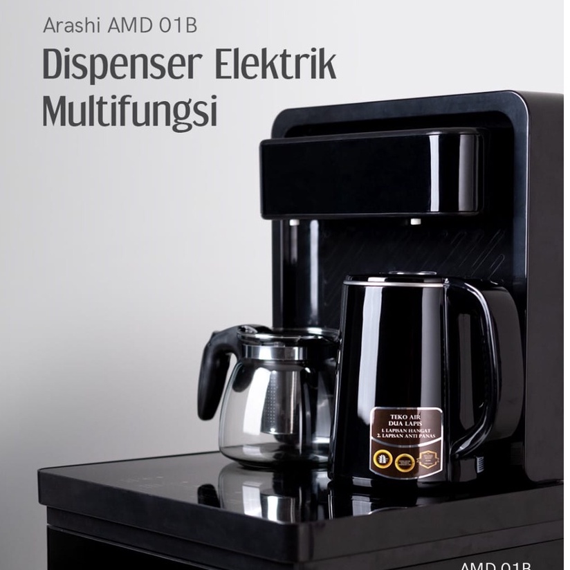 ARASHI Dispenser Air Galon Bawah Hot Cool AMD01B AMD02B / Dispenser Panas Dingin Cool / Dispenser Air Model Baru / Dispenser Lengkap Teko Listrik Coffee Maker / Dispenser Lengkap Dengan Remote