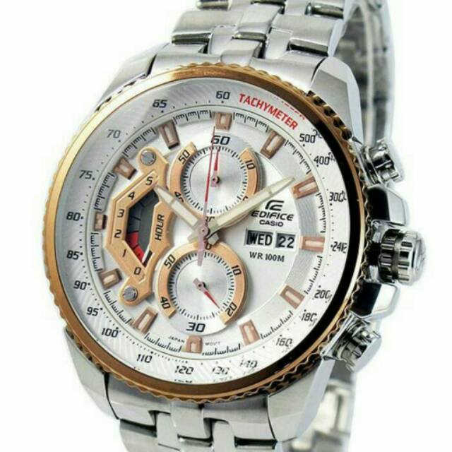 Jam Tangan Elegant Pria Casio Edifice Silver RG Original BM