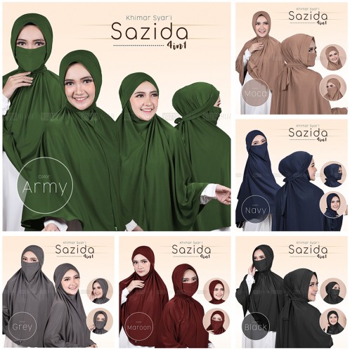 Khimar Cadar Syari Sazida 4in1