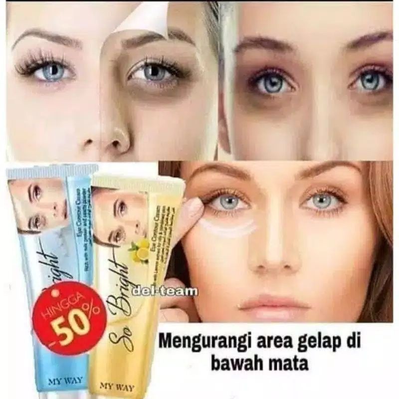 MY WAY SO BRIGHT obat eye cream penghilang kantung mata atau mata panda original // SO BRIGHT face wash  // SO Bright face mask My way