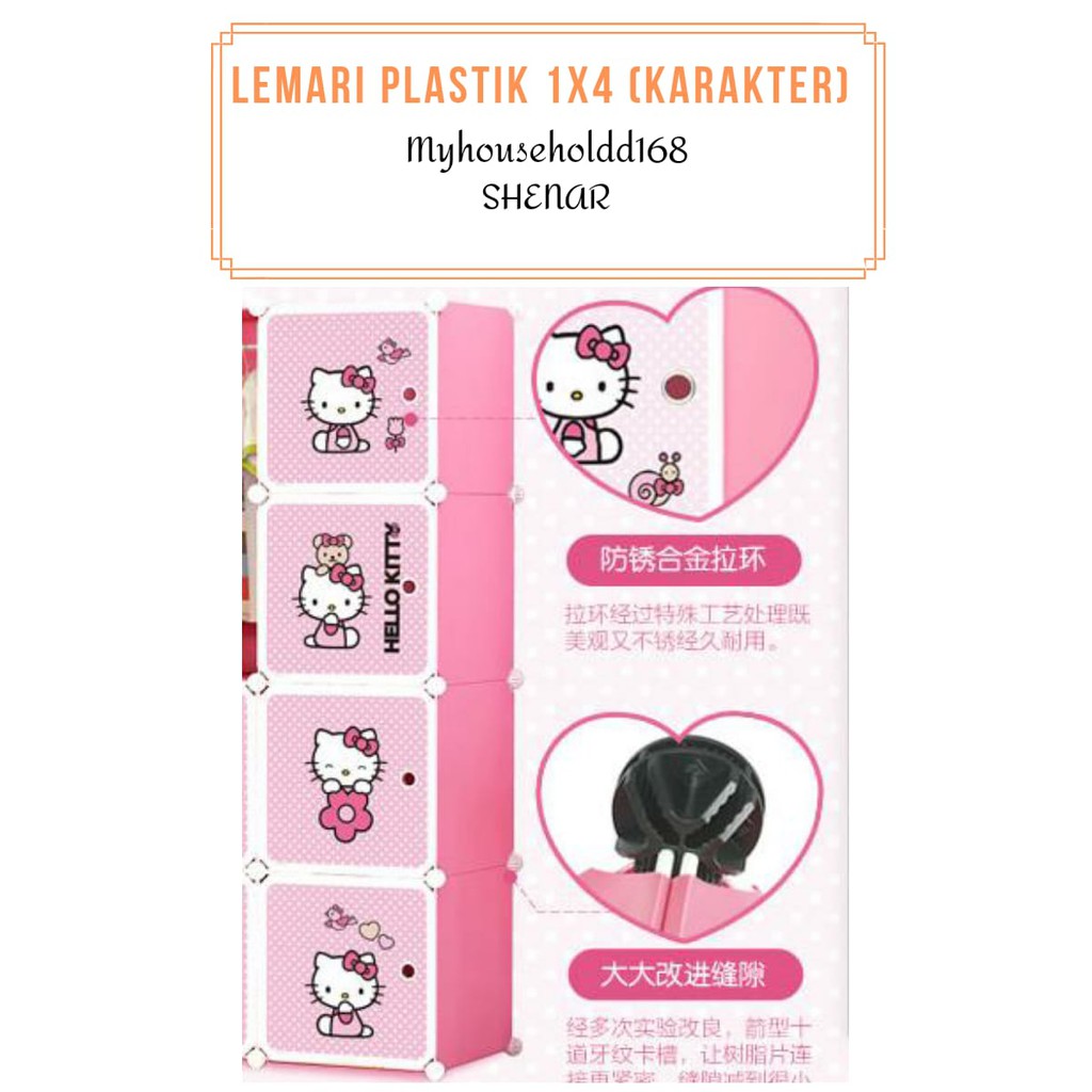 SHENAR  LEMARI PLASTIK KARAKTER DORAEMON 4 SUSUN/ LEMARI PLASTIK 1X4