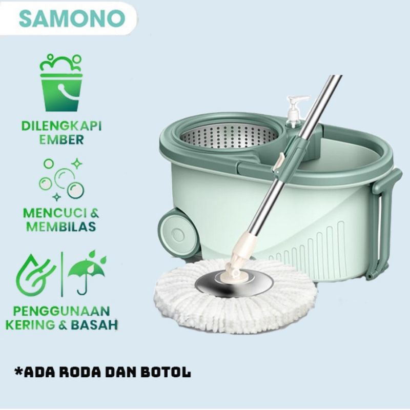 Samono SCM 003 - Clear Spin Mop Alat Pel Set