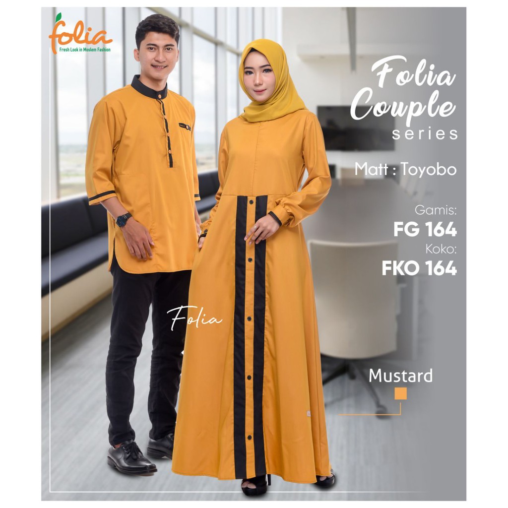 COUPLE DEWASA FOLIA KOKO DEWASA FKO 164 GAMIS DEWASA FG 164 BAHAN TOYOBO ORIGINAL FOLIA